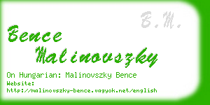 bence malinovszky business card